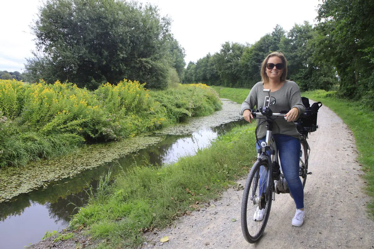 Een fietsroute langs de rivier de Ems