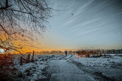 Verse sneeuw op het zuidelijkste punt van de Veluwe